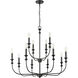 Savanne 12 Light 33.9 inch Matte Black Chandelier Ceiling Light